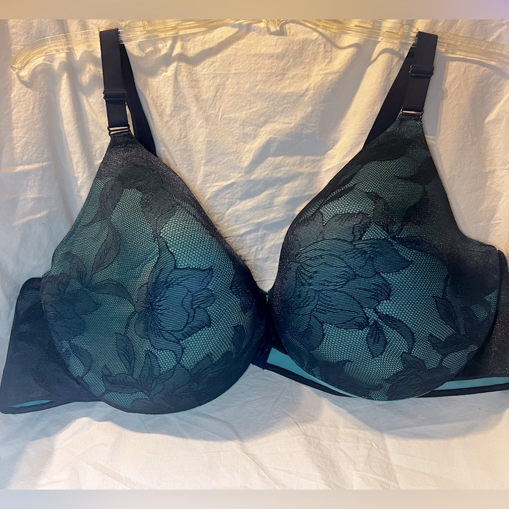 Lane Bryant Cacique Invisible Lace Backsmoother Lightly Lined Bra 46D - New Navy